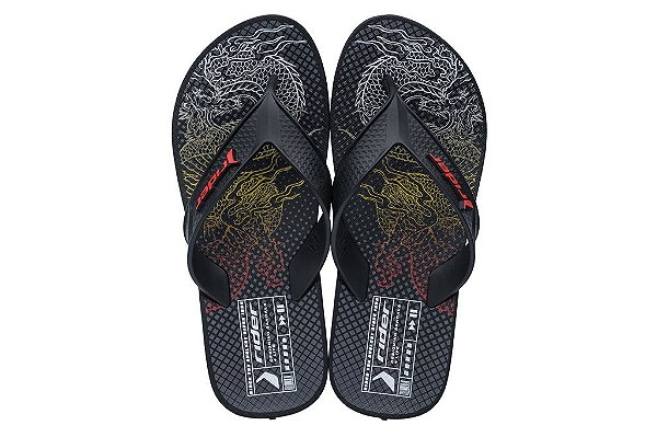 Chinelo Masculino Rider Street Art 11577 Preto Branco Vermelho