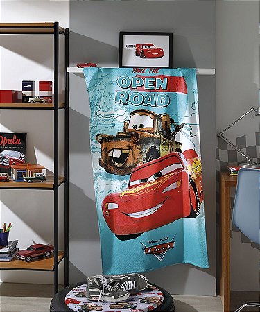 Toalha de Banho Velour Dohler 70cm x 1,30m  infantil Disney Carros 04 Cars