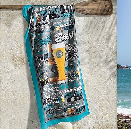Toalha de Praia Velour Cerveja Beers - Dohler