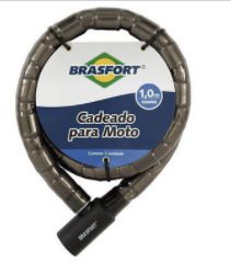 CADEADO MOTO BRASFORT 1,0M C/CHAVE 7012