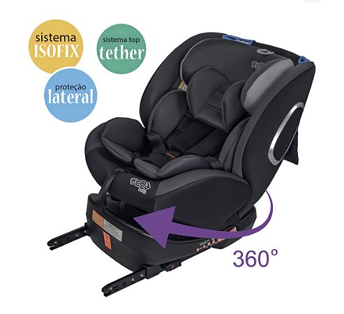 Cadeira De Carro Infantil Max360 Isofix 36kgs Maxi Baby - Preto