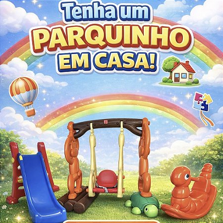 Combo, escorregador, balanço e Gangorra