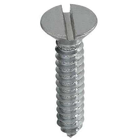 Parafuso Auto Atarraxante Cabeça Chata Fenda Ferro Zinco Branco 4.8 X 32