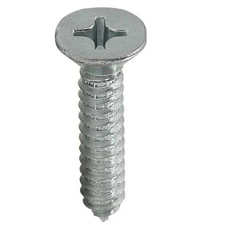 Parafuso Auto Atarraxante Cabeça Chata Phillips Ferro Zinco Branco 5.5 X 22