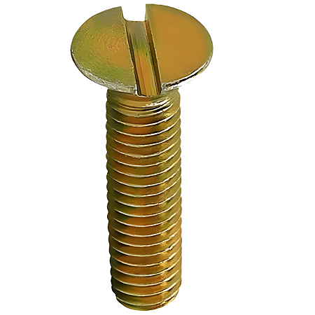Parafuso Rosca Máquina Cabeça Chata Fenda Ferro Bicromatizado M8-1,25 X 70 MA - 100 Peças