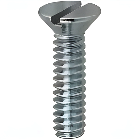Parafuso Rosca Máquina Cabeça Chata Fenda Ferro Zinco Branco 1/4-20 X 4 UNC - 100 Peças