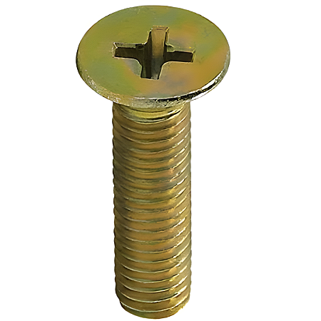 Parafuso Rosca Máquina Cabeça Chata Phillips Ferro Bicromatizado M6-1,00 X 35 MA - 100 Peças