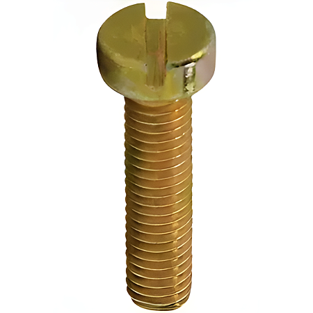 Parafuso Rosca Máquina Cabeça Cilíndrica Fenda Ferro Bicromatizado M3-0,50 X 20 MA - 100 Peças