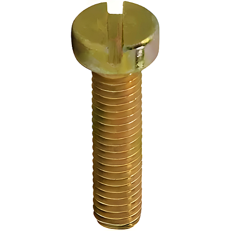 Parafuso Rosca Máquina Cabeça Cilíndrica Fenda Ferro Bicromatizado M4-0,70 X 12 MA - 100 Peças