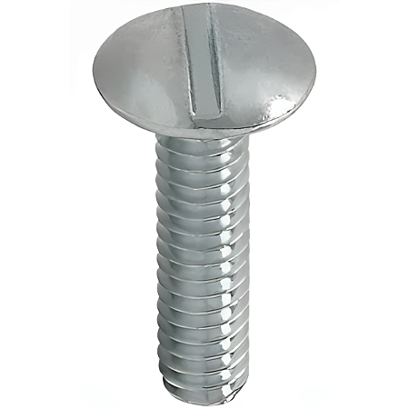 Parafuso Rosca Máquina Cabeça Lentilha Fenda Ferro Zinco Branco 5/16-18 X 3/4 UNC - 100 Peças