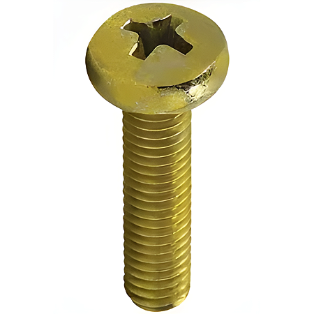 Parafuso Rosca Máquina Cabeça Panela Phillips Ferro Bicromatizado  M3-0,50 X 8 MA - 100 Peças