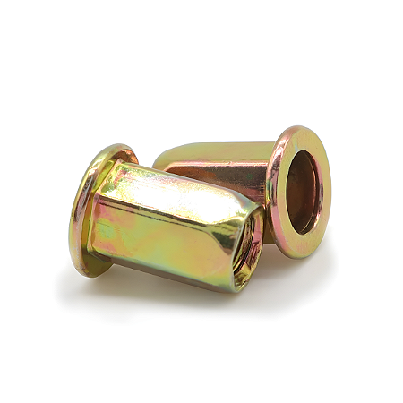 Porca Rebite Cabeça Chata M8 Bicromatizada