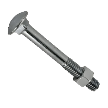 Parafuso Francês com Porca 5/8-11 X 4-1/2UNC Ferro Zinco Branco