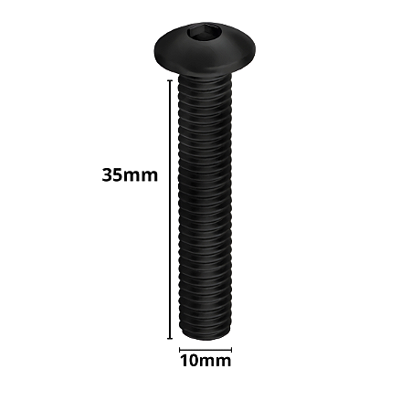 Parafuso Allen Cabeça Abaulada Sextavado Interno M10-1,50 X 35MA Aço Liga