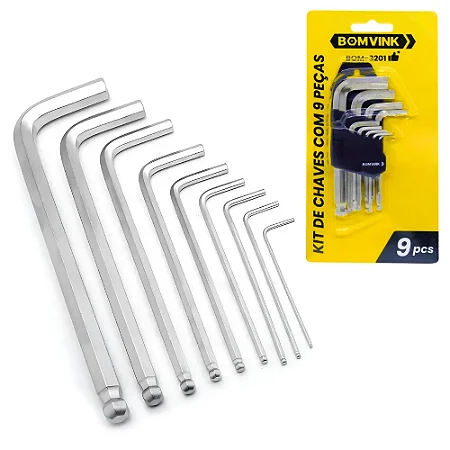 Jogo de Chave Allen 9 Peças BOM-3201 BOMVINK