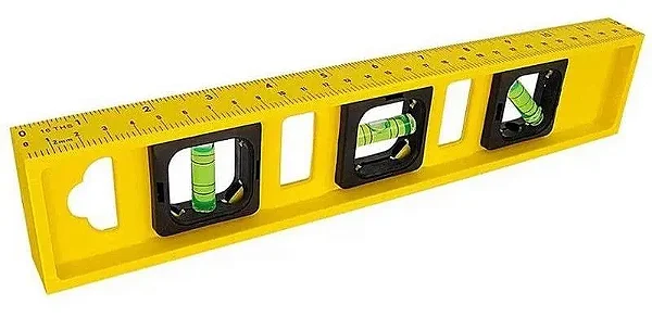 Nível 3 Bolhas Com Régua 30cm Em Plástico Reforçado