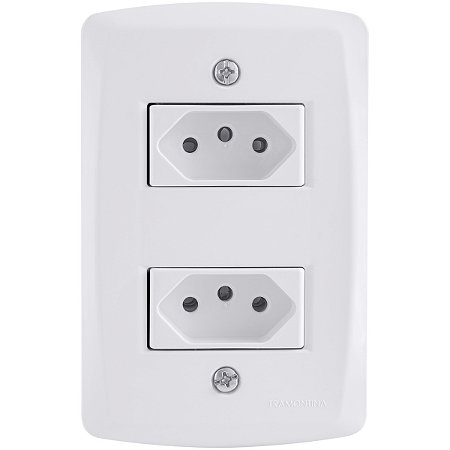 Conjunto 4x2 com 2 Tomadas 2P+T 20 A 250 V Tramontina Lux2 Branco