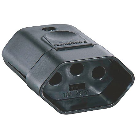 Plugue Fêmea 2P+T 20 A 250 V Tramontina Preto
