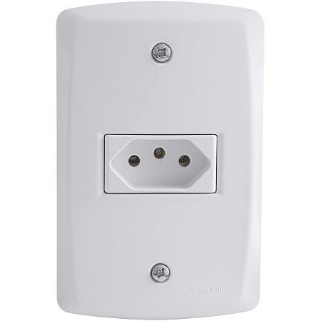 Conjunto 4x2 com 1 Tomada 2P+T 10 A 250 V Tramontina Lux2 Branco