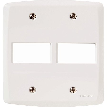Placa 2 Postos Horizontal 4x4 Tramontina Lux² Branca