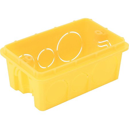 Caixa de Embutir 4x2 Retangular Tramontina Amarela Alta