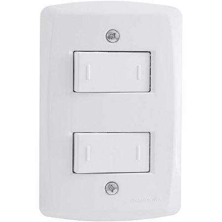 Conjunto 4x2 com 2 Interruptores Paralelos 10 A 250 V Tramontina Lux2 Branco