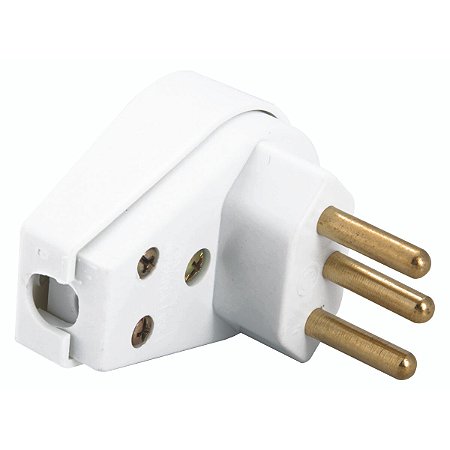 Plugue Angular 2P+T 10 A 250 V Tramontina Branco