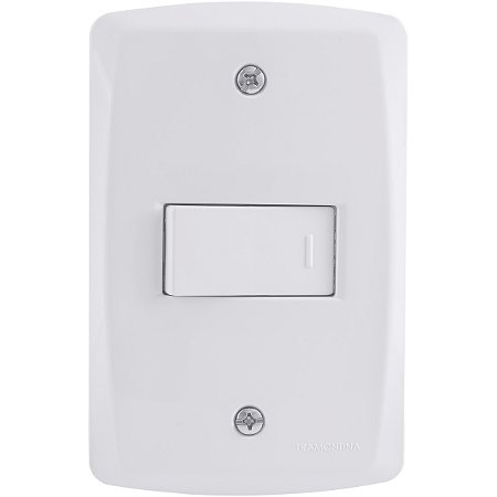 Conjunto 4x2 com 1 Interruptor Simples 10 A 250 V Horizontal Tramontina Lux2 Branco