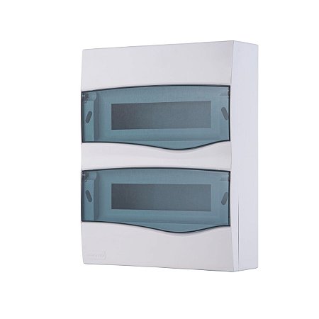 Quadro de Distribuição de Sobrepor 24 DIN ou 16 NEMA Tramontina com Porta Transparente