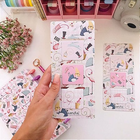 Kit 3 Marcadores de Páginas Magnético Alice no País das Maravilhas