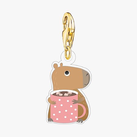 Pingente Capivara com Chocolate Quente