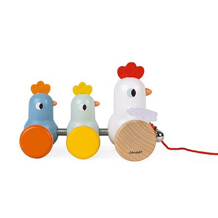 Puxar e Passear Galinha e Pintinho Janod