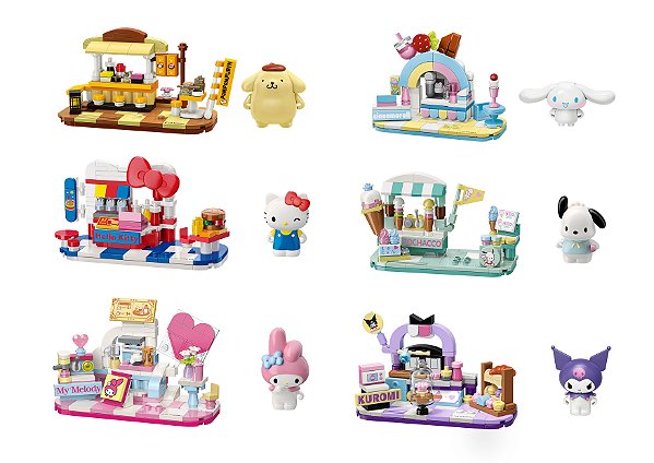Blocos de Montar Restaurante Personagens Hello Kitty