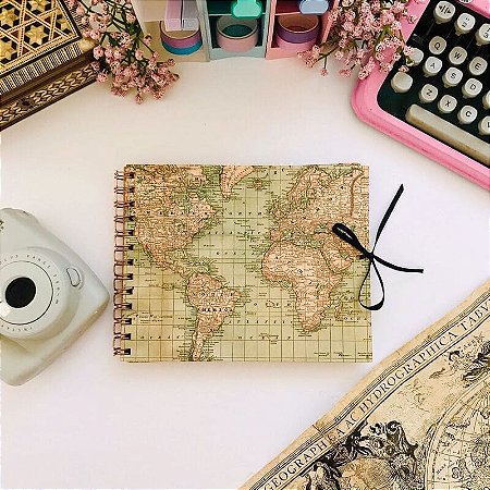 Álbum Scrapbook Mapa Mundi