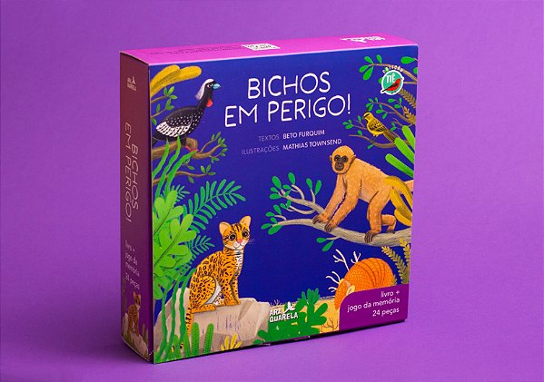 Coleção Tiê - Bichos em perigo! Livro + jogo da memória
