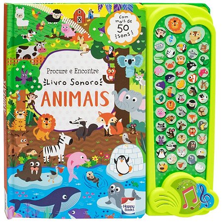 Procure e Encontre Livro Sonoro: Animais