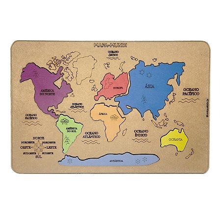Tabuleiro de Encaixe Mapa Mundi