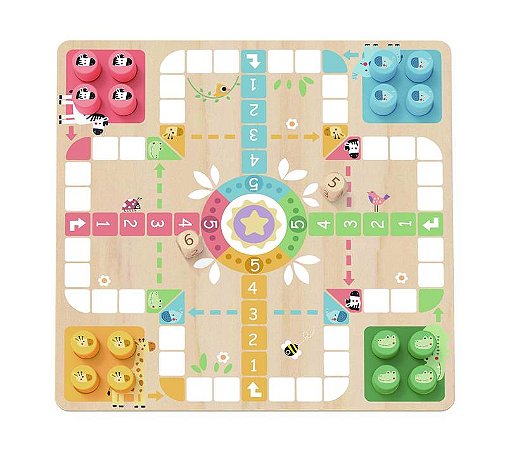 Jogo 2 em 1  Ludo - Cobras e Escadas