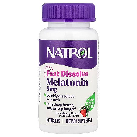Melatonina 5mg Sublingual Fast Dissolve 90 Tabletes Natrol