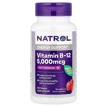 Vitamina B12 5000mcg 100 Tabletes Sublingual Natrol