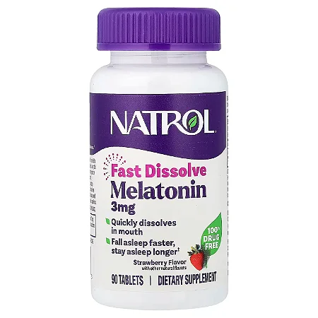 Melatonina 3mg Sublingual Fast Dissolve (90 Cápsulas) - Natrol