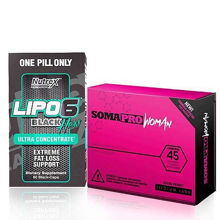 Combo Lipo 6 Black Hers Ultra Concentrado + SomaPro Woman