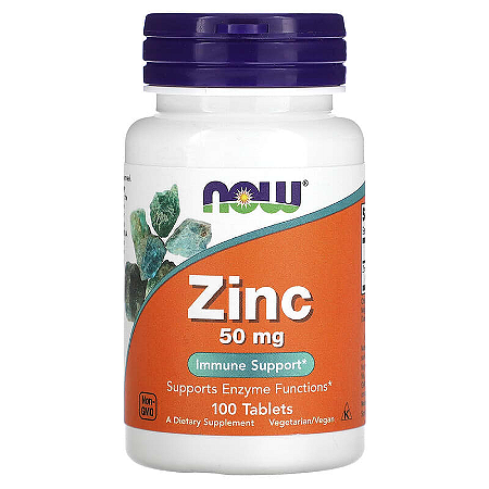 Zinco 50mg 100 Tabletes Now Foods