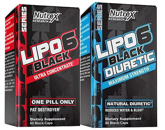 NUTREX LIPO-6-PRETO-UC-(60 CAPSULAS)+ DIURETICO 60 CÁPSULAS - NUTREX