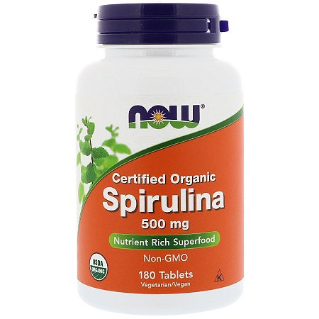 Spirulina 500mg 180 Cápsulas Now Foods