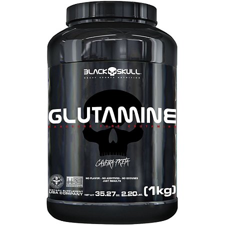 Glutamina 1kg Caveira Preta Black Skull