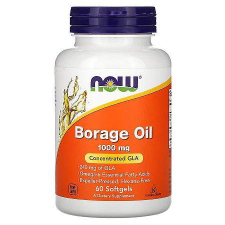 Óleo Borage (Borragem) 1000mg 60 softgels Now Foods