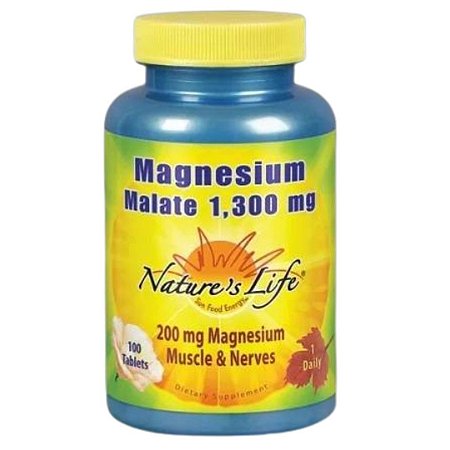 Magnésio Malato 1300mg 100 Tabletes Nature´s Life