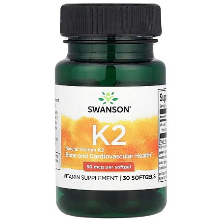 Vitamina K2 50mcg 30 Cápsulas Swanson