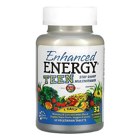 Multivitamínico Enhanced Energy Teen 60 Vegetarianos Tabletes KAL